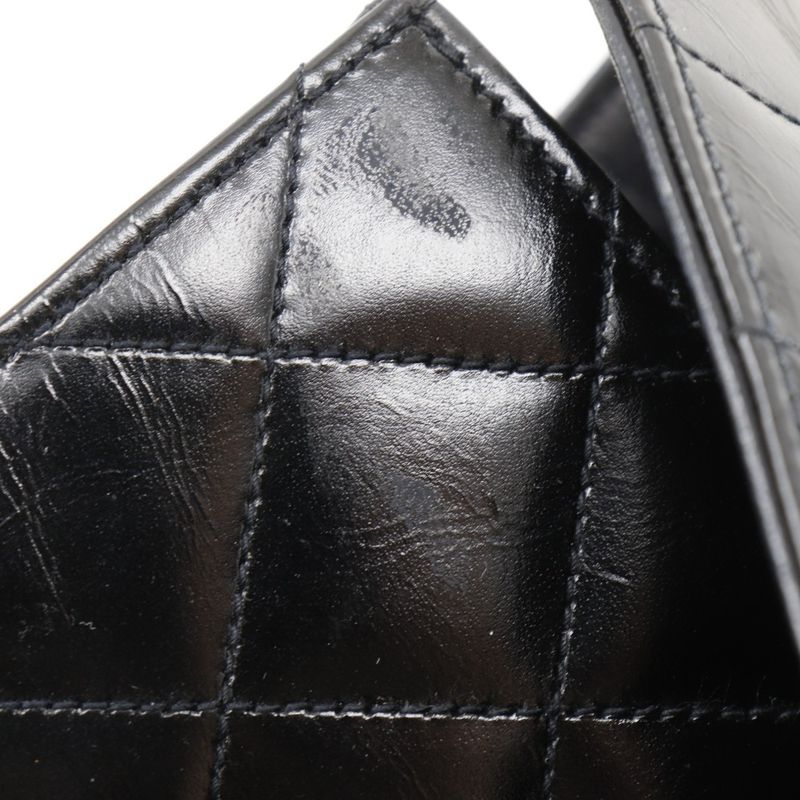 Chanel Chain Shoulder Decacoco Matelasse Vintage Enamel Black Ladies Shoulder