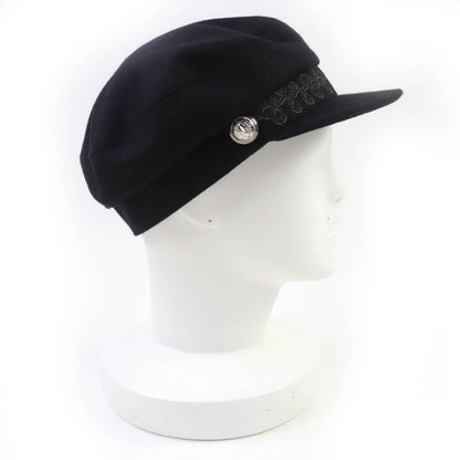 Hermes Cabourg En Finesse 100% Wool Logo Button Logo Patch Casket Black 59 Made