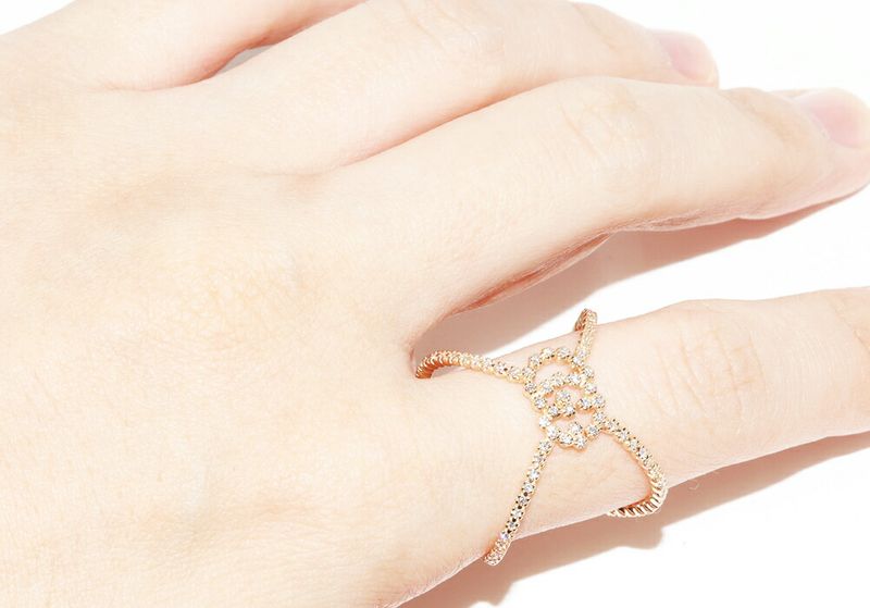 Gucci Ring 18K Yellow Gold Diamond 88P GG Running Ring