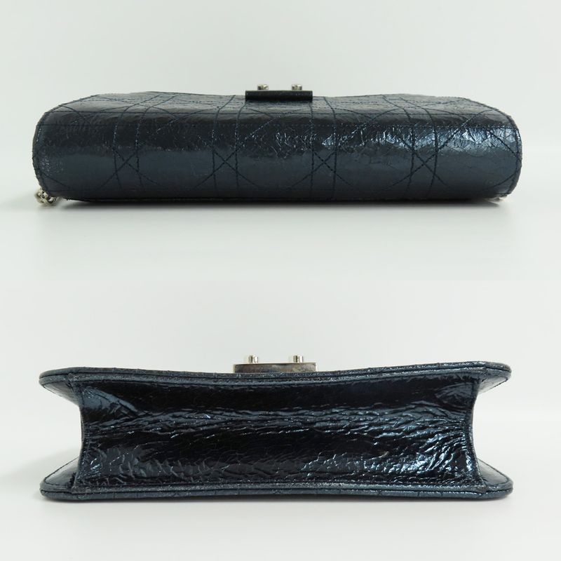 Dior Miss Dior Wallet Chain Shoulder Bag Metallic Blue - Svhardware