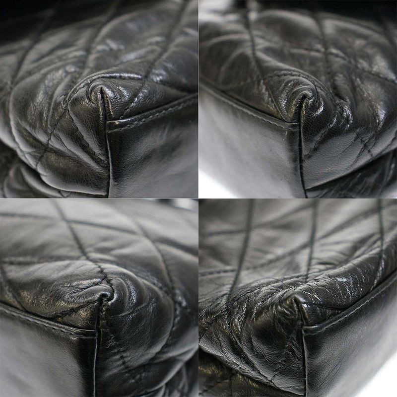 Chanel Old Vintage Matelasse Leather Shoulder Bag Black