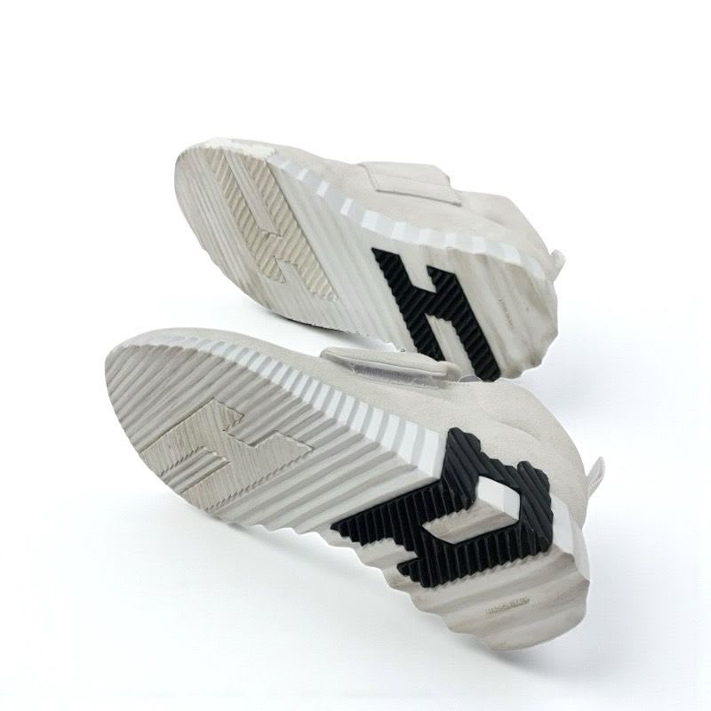 Hermes H Sneakers Shoes Suede Fabric White Velcro