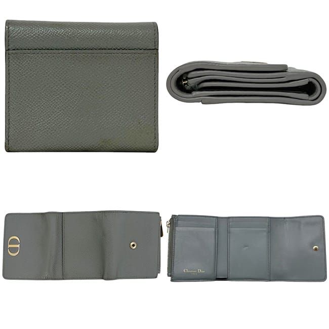 Christian Dior Trifold Wallet Grey 30 Montaigne