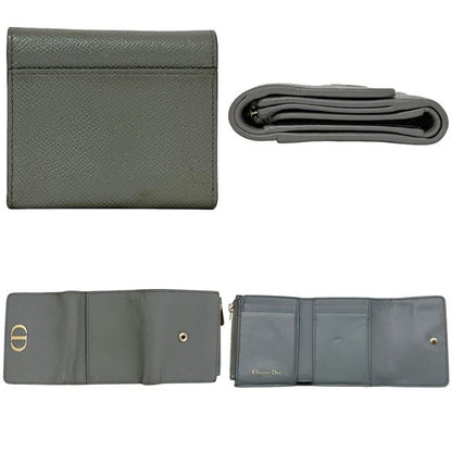 Christian Dior Trifold Wallet Grey 30 Montaigne