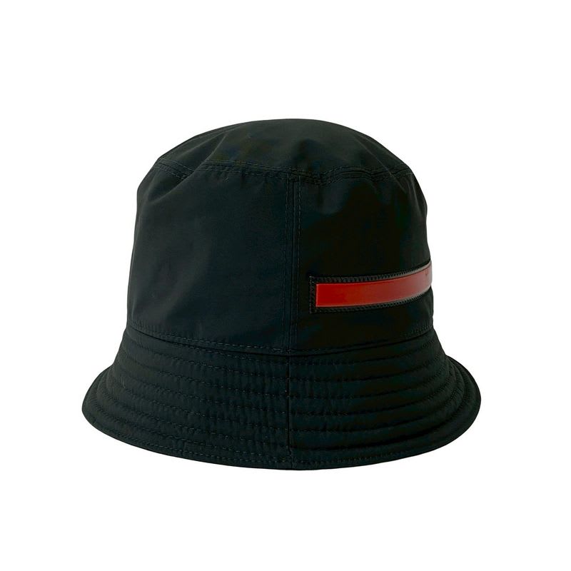 Prada Sports Logo Cotton Bucket Hat Accessory L Men's Black 84155