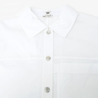 Hermes Shirt Cru De Sel White 36 Size Cotton Long Sleeve Women's