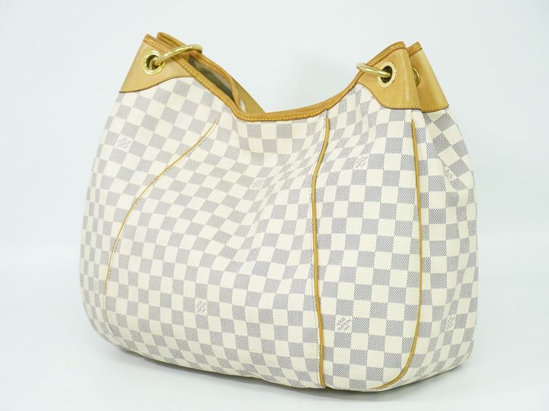 Authentic Louis Vuitton LV Galiera GM Damier Azure Tote Bag Shoulder Bag White