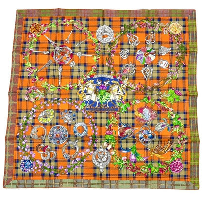 Hermes Carre 90 Silk Scarf Fleurs D'ecosse Scottish Flowers Multicolor