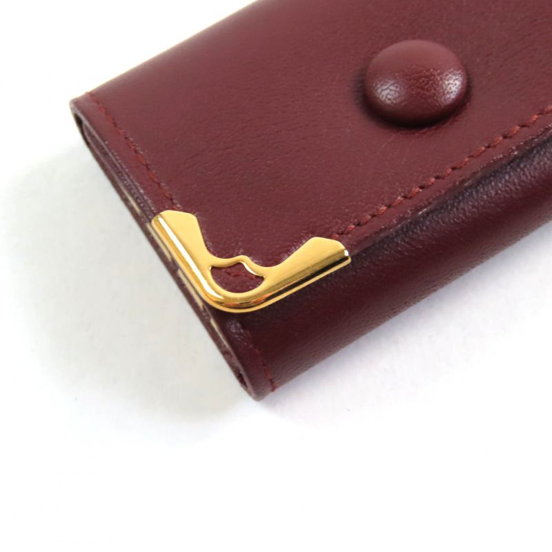 Cartier Must De Cartier 4-ring Leather Key Case Bordeaux With Box Made In Spain