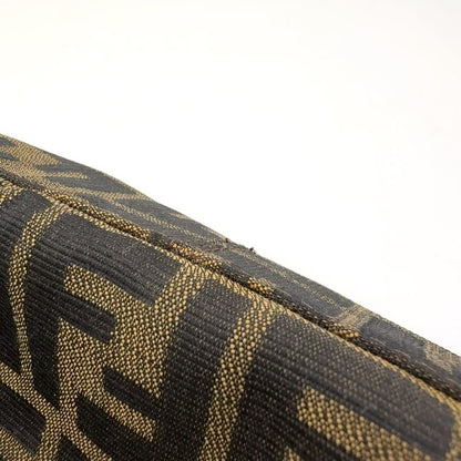 Fendi Mamma Bucket Zucchino Leather X Canvas Dark Brown X Beige Shoulder Bag