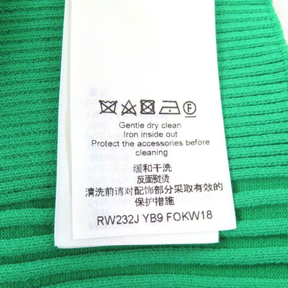 Louis Vuitton 23AW 1ab8cs Chain Decor Cropped Ribbed Tank Top Green XS Made In