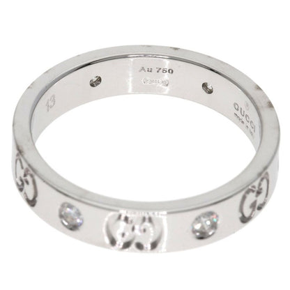 Gucci Icon 6P Diamond #13 Ring 18K White Gold Ladies
