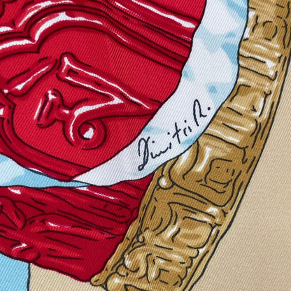 Hermes Carre 90 Prieres AU VENT Prayer In The Wind Silk Scarf Red