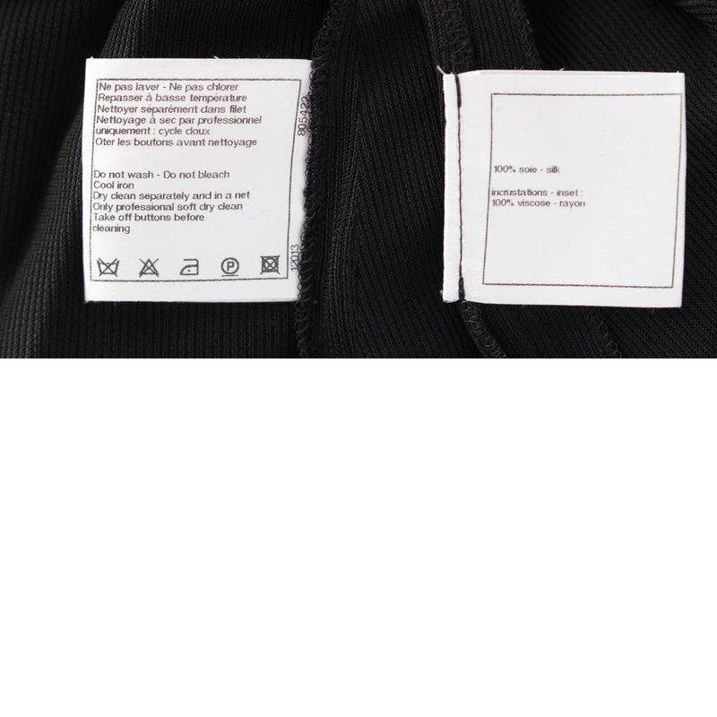 Chanel Silk Coco Mark Camellia Ribbon Camisole Dress P45488 Black 36