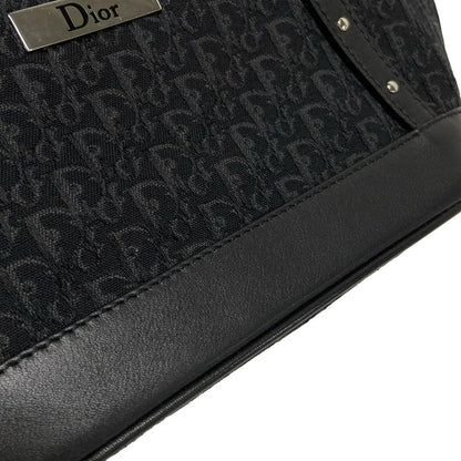 Dior/christian Dior Handbag Trotter Black And Dark Gray Studded/mini Bag Leather