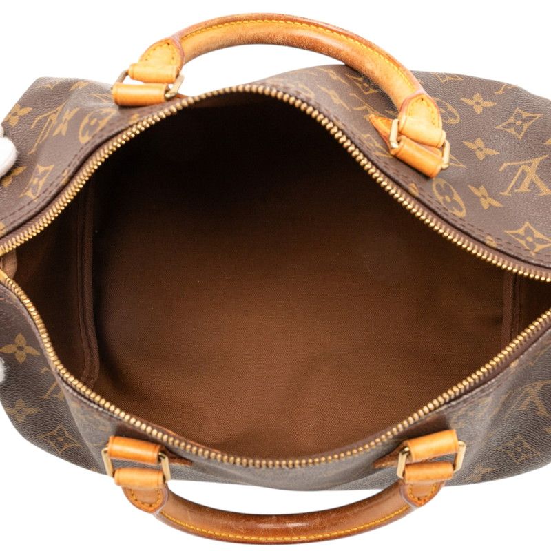Louis Vuitton Monogram Speedy 30 M41526 Brown PVC Leather Women Louis Vuitton