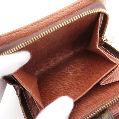 Louis Vuitton Monogram Compact Zip Fold Wallet M61667 Brown Made In France
