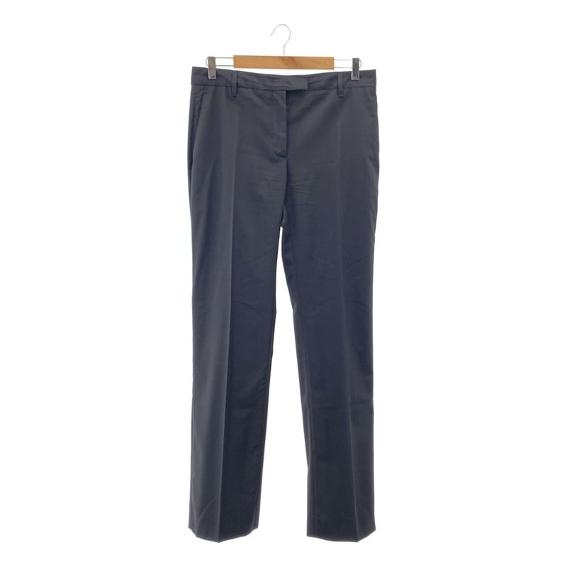 Prada - Wool Straight Slacks Pants - 40S - Black - Women's