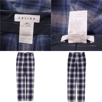 Celine Pants Long Pants Checked Wool Bottoms Men's Made In France 36 (S