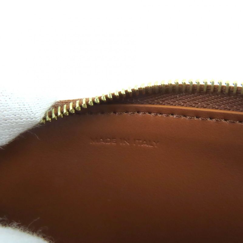 Celine Coin Purse Cuil Triomphe Tan Smooth Calf Leather Card Pouch Coin Case