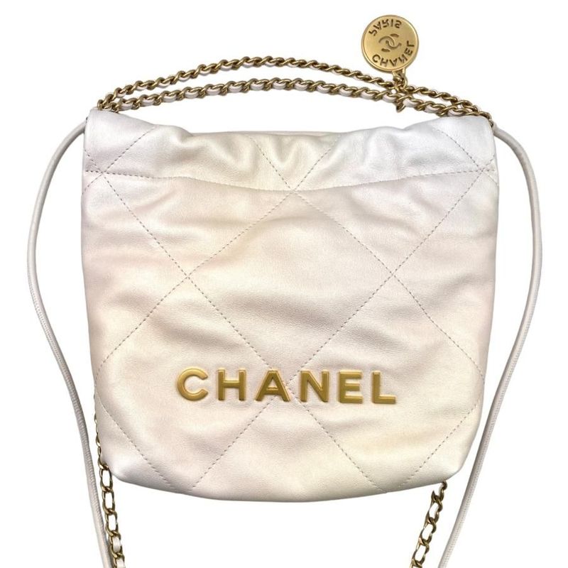 Chanel22 Mini Chanel 22 Mini As3980 Ecru & Gold Shoulder Bag 2way Gold Hardware