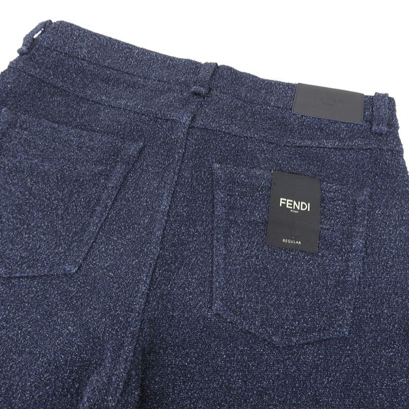Fendi 2024item Tweed Back Logo Pockets Straight Pants 33 34 Men's 24AW