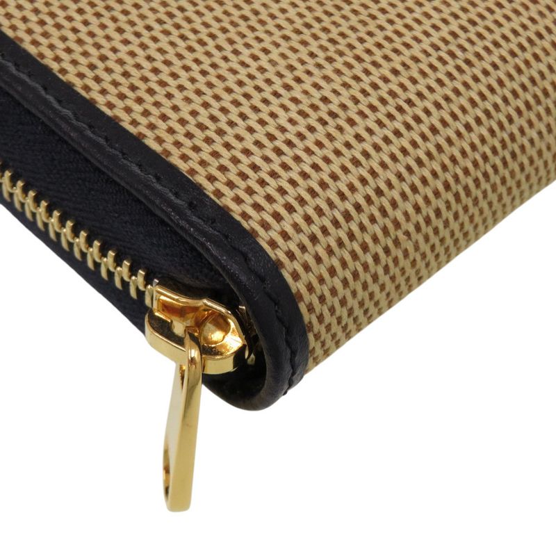 Gucci 1955 Horsebit 621889 0416 Canvas Leather Beige Long Wallet 0392 Gucci