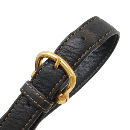 Loewe Anton Shoulder Bag Crossbody Leather Black With Gold Hardware Pouch