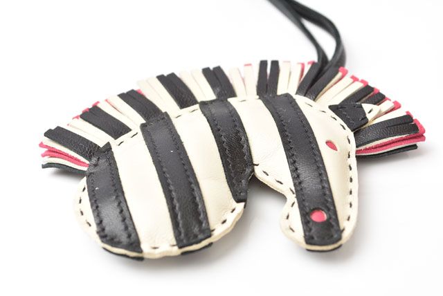 Hermes Bag Charm Lanyard Key Holder Hermes Jeezy Savannah Zebra Cles Noir Black