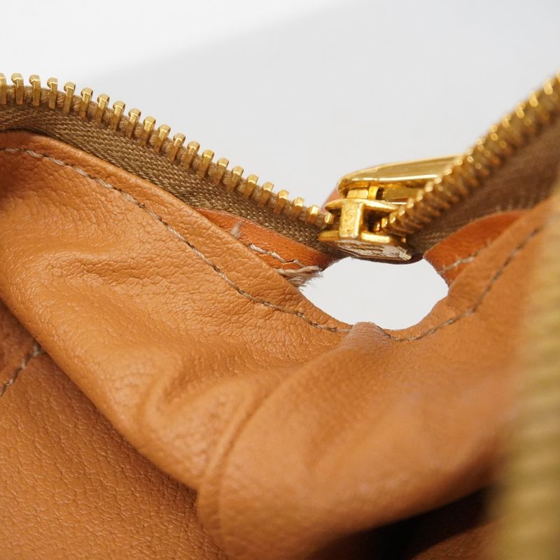 Celine Pouch Macadam PVC Brown Gold Hardware Women