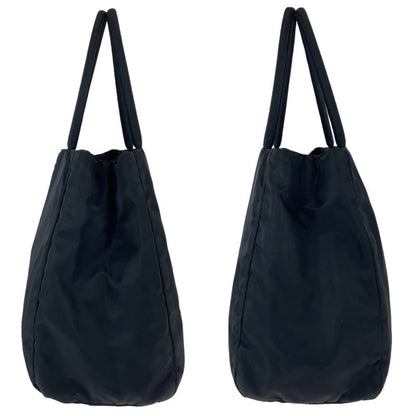 Prada Tessuto Triangle Logo Plate Black Silver Hardware Nylon Tote Bag Shoulder