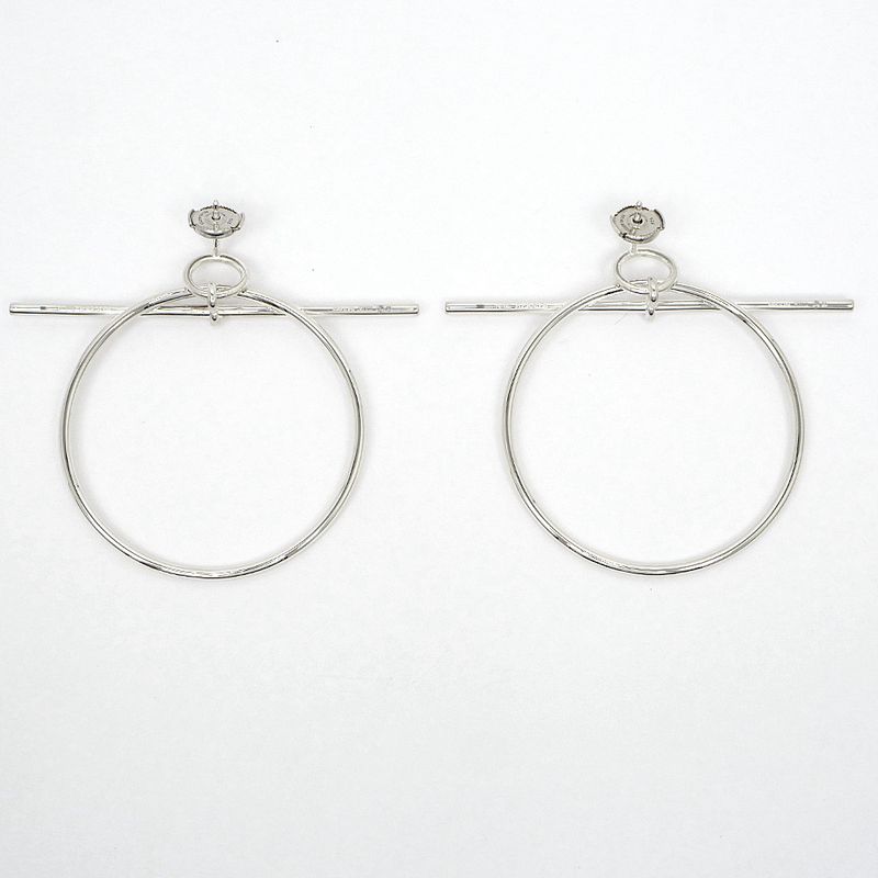 Hermes Earrings Loop MM Pair Ag925 SV Silver Jewelry Accessories Small