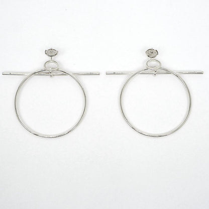 Hermes Earrings Loop MM Pair Ag925 SV Silver Jewelry Accessories Small