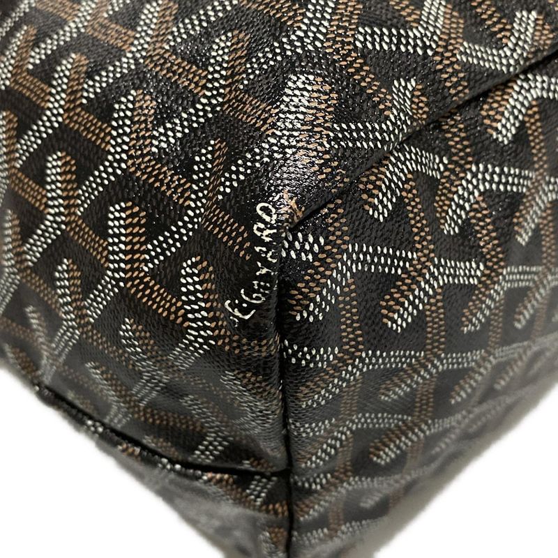Goyard Tote Bag Saint Louis PM Black×brown Leather