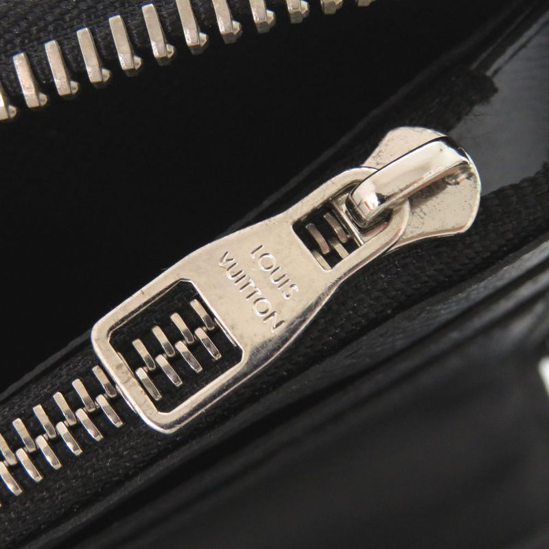 Louis Vuitton Round Zipper Zippy Wallet Vertical Taiga M30503 Noir Black Long