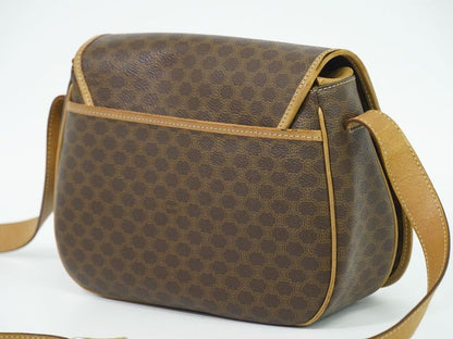 Authentic Celine Macadam Shoulder Bag Pochette PVC Brown Macadam Bag Pre-owned
