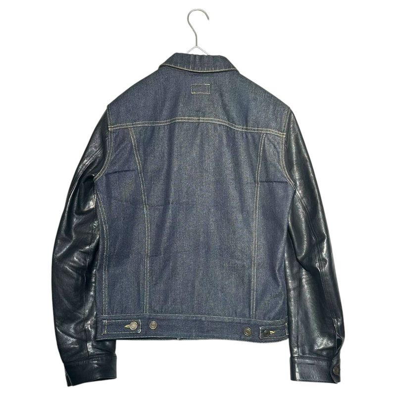 Saint Laurent 13aw Leather Sleeve Denim Jacket Leather Sleeve Denim Jacket Up53