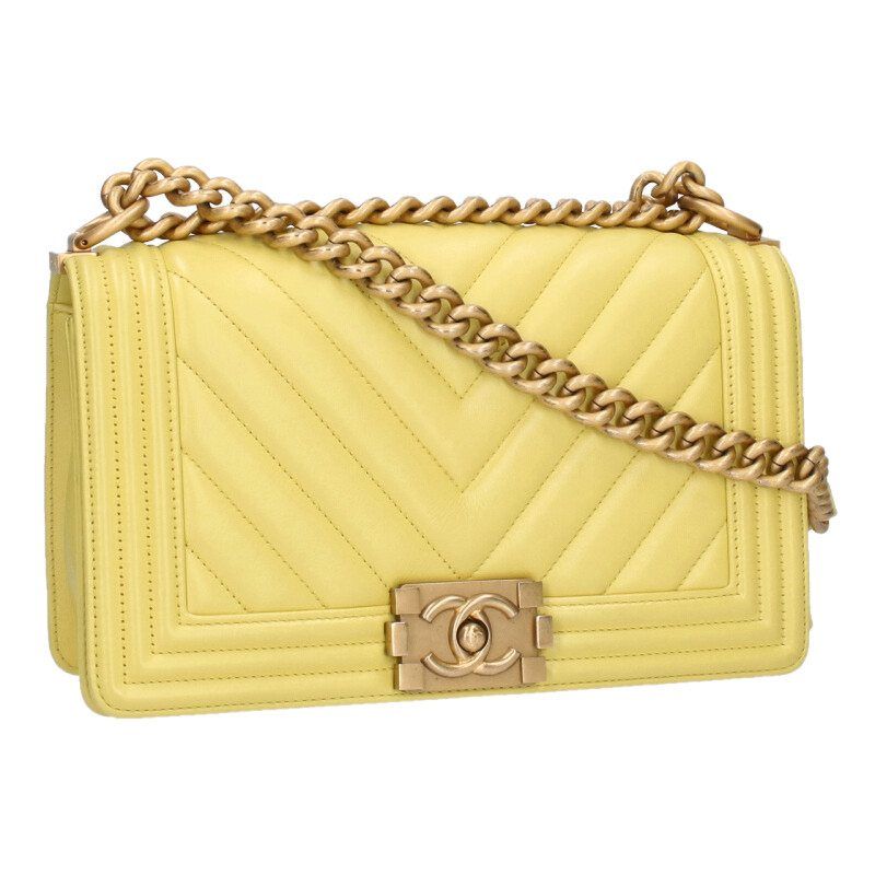 Chanel Boy Chanel 25 Calfskin Chevron Shoulder Bag For Men