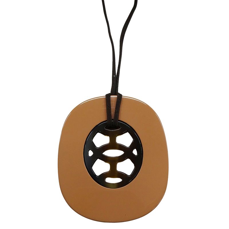 Hermes Necklace Lift GM Buffalo Horn Ladies Branded Pendant Buffalo Horn