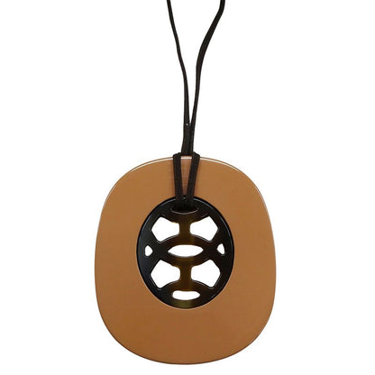 Hermes Necklace Lift GM Buffalo Horn Ladies Branded Pendant Buffalo Horn