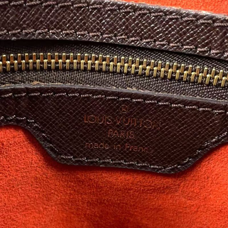 Louis Vuitton Marais Damier Ebene Damier Ebene Leather × PVC Brown Tote Bag