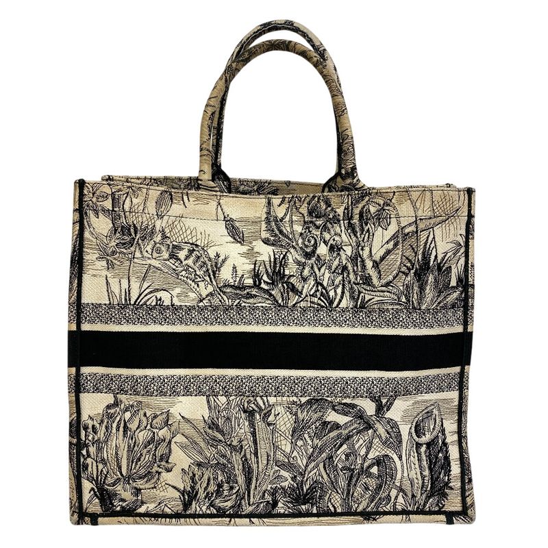 Christian DIOR Toile De Jouy Embroidery Book Tote Large Tote Bag Cabas  Brand