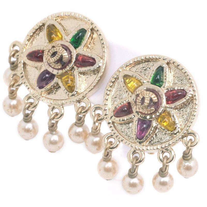 Chanel Coco Mark Faux Pearl Multicolor 07P Ladies 10.5g Earring