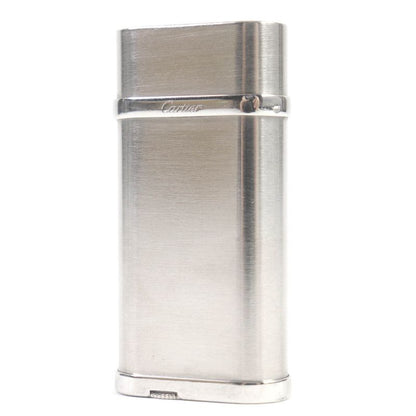 Cartier Godron Oval Hairline Roller Smoking Tool Silver Swiss