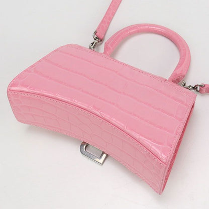 Balenciaga Top Handle Bag XS 2WAY Hourglass 592833 Handbag Croc Shape Push