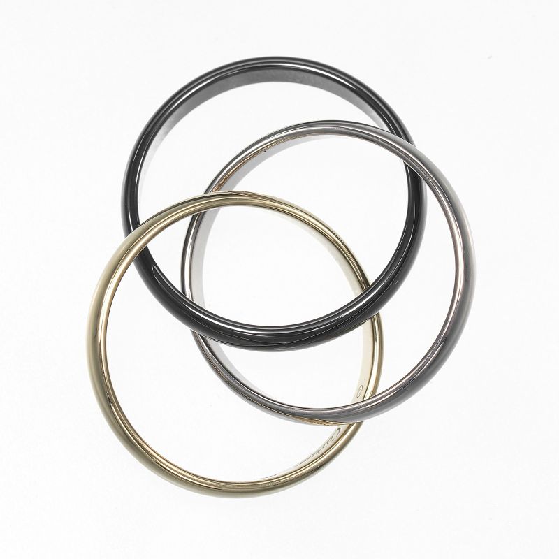 Cartier Trinity 2.8mm (0.11in) Band 18K Yellow Gold X 18K White Gold X Ceramic