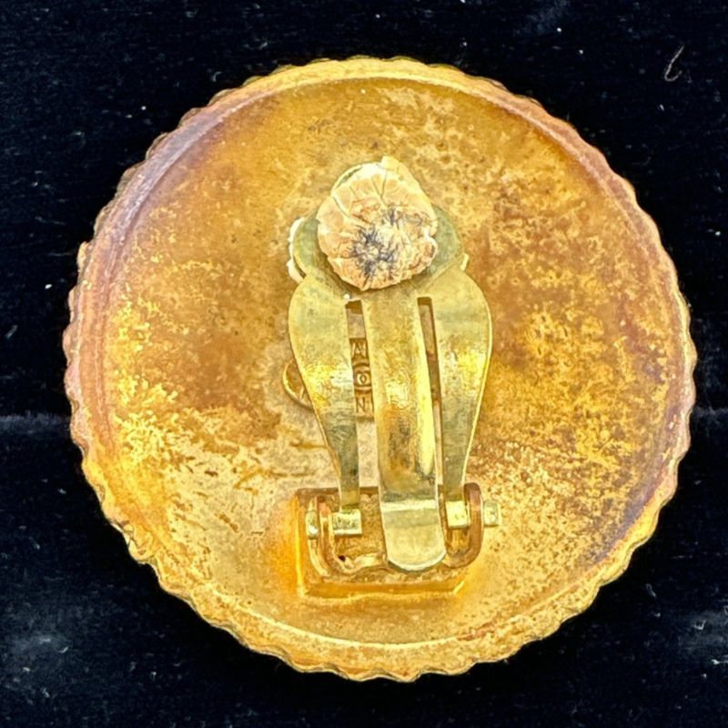 Chanel Vintage Large Earrings Circle Earrings Chanel Gold