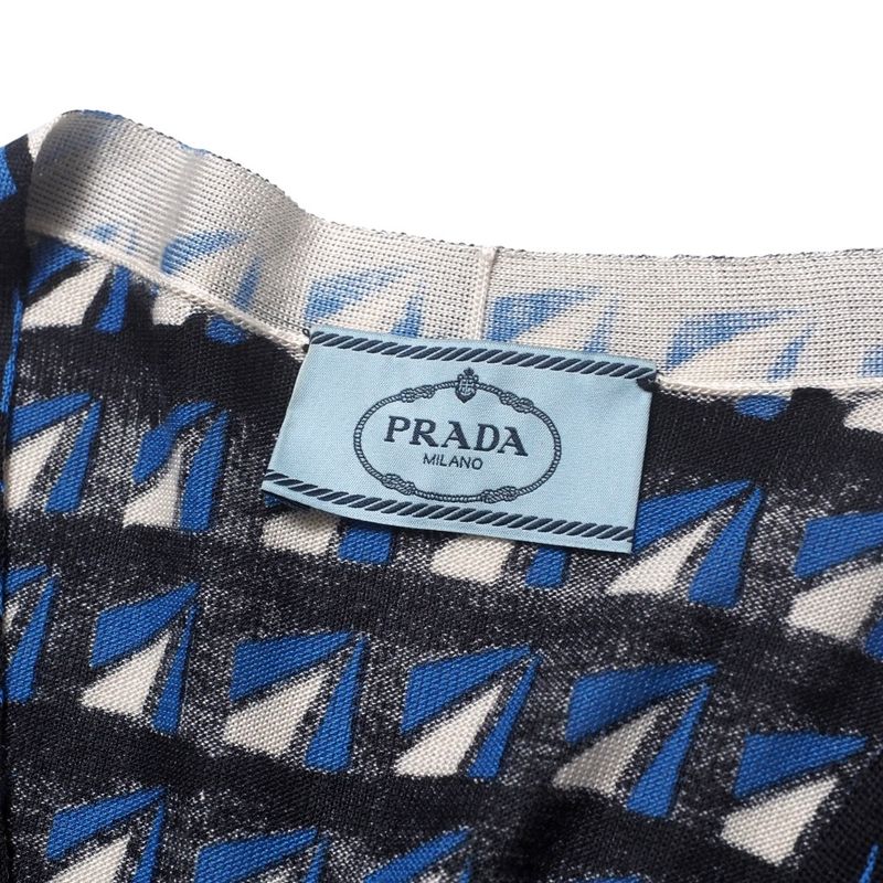 Prada Knitwear Size 38 Silk Allover V-neck Knitted Cardigan [recommended]