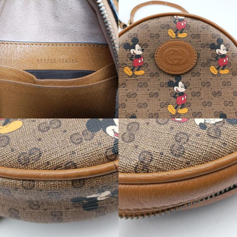 Gucci Disney Collaboration Mickey Mouse Beige And Multicolor PVC Coated Canvas