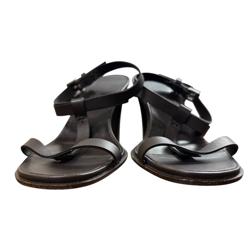 Hermes Leather Strap Sandals Size 36 1/2 Approx 23.5cm (9.25in) Brown Women's
